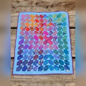 NWT HANDMADE ONE OF A KIND 58 X 48 Colorful Patchwork Quilt!